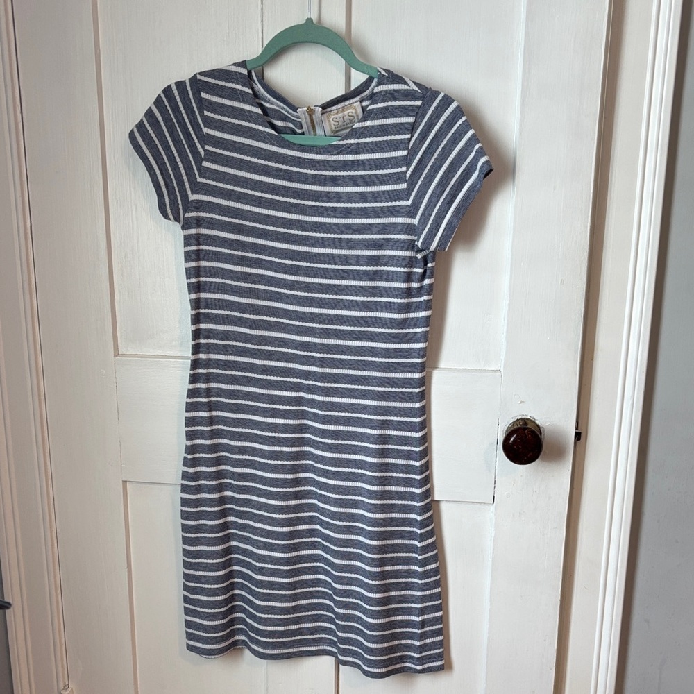 Striped Blue and White Dress